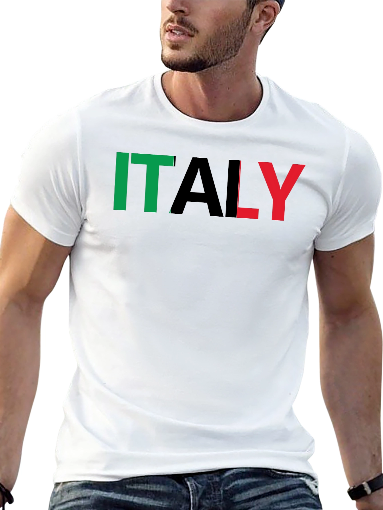 Italy Flag T-Shirt - Black Graphic Tee