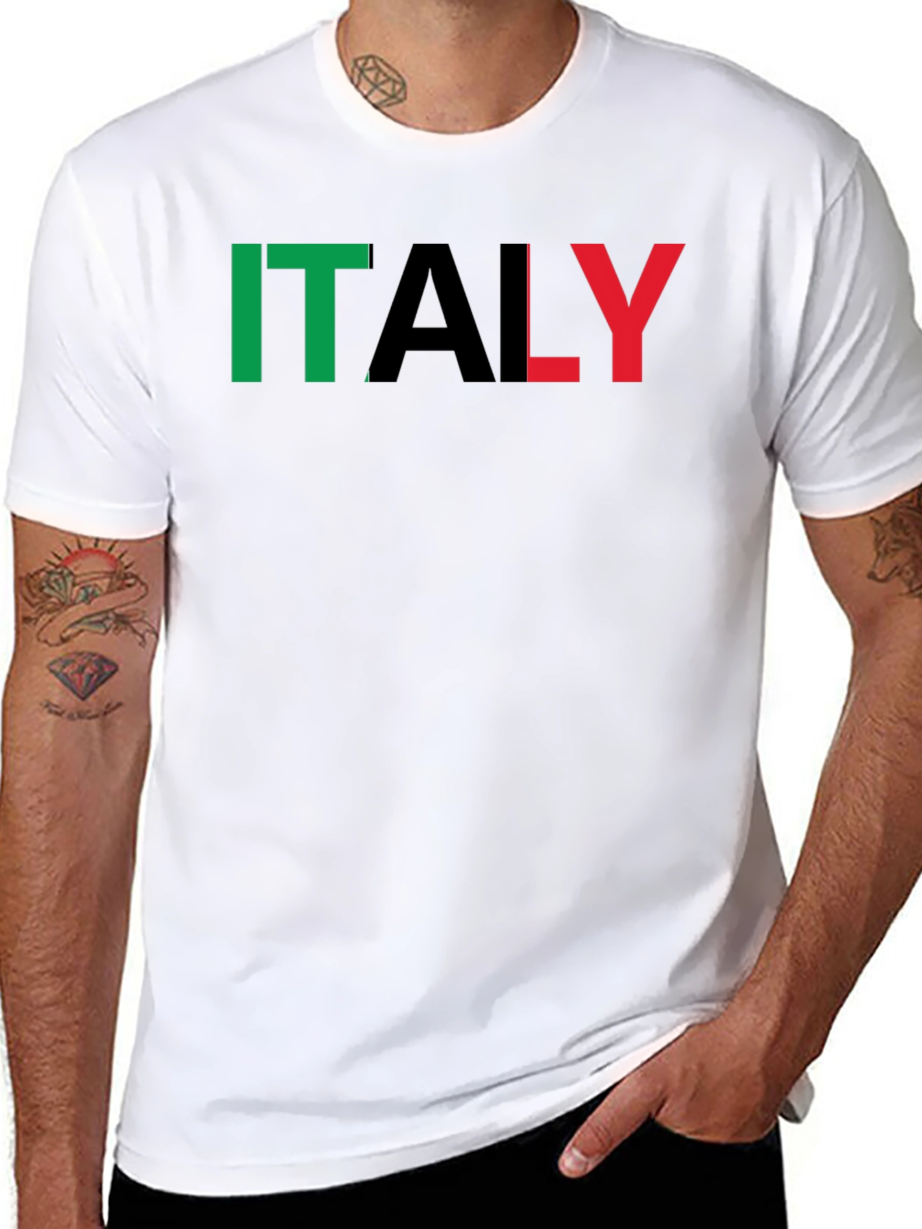 Italy Flag T-Shirt - Black Graphic Tee
