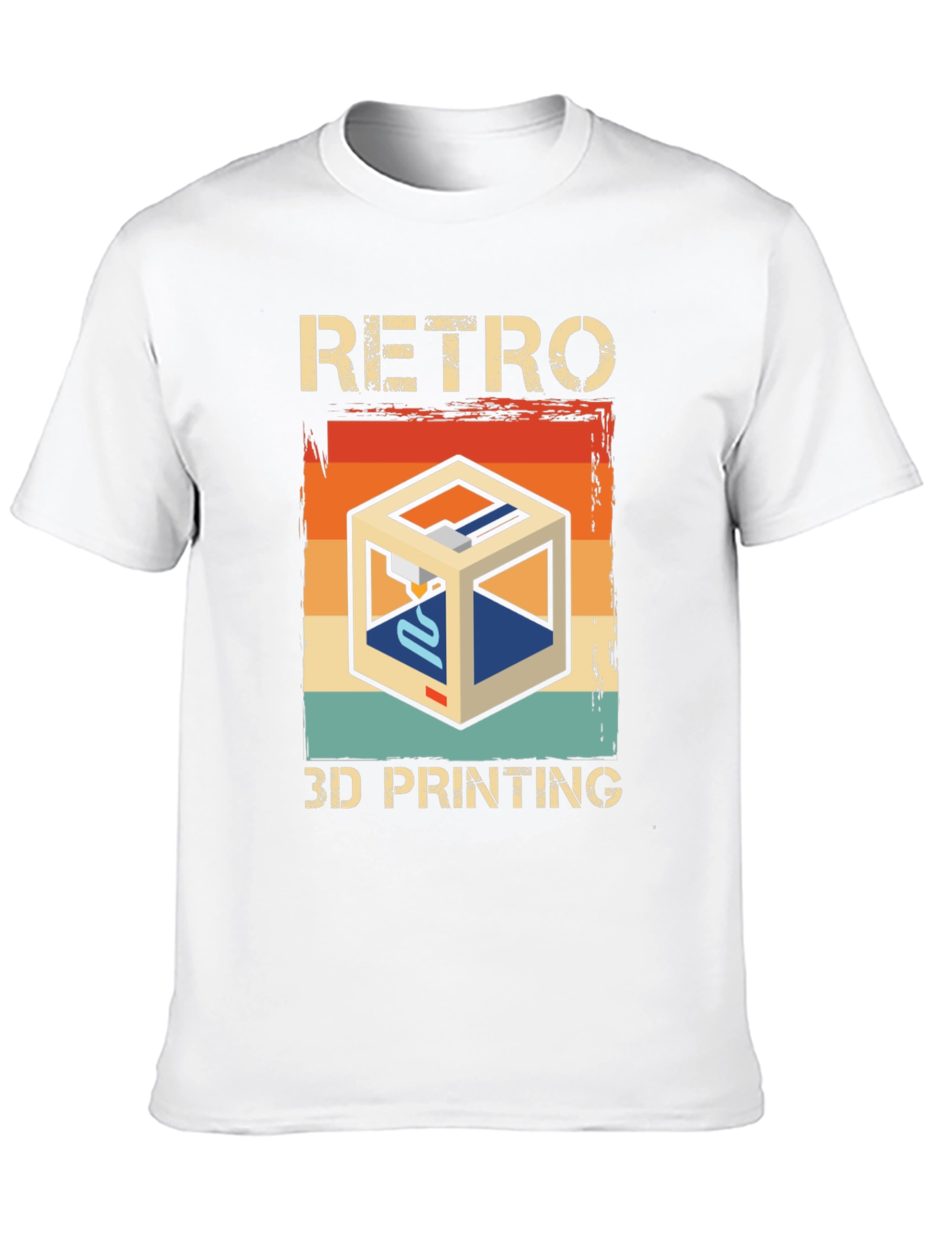Retro 3D Printing Graphic Tee - Cool Tech Shirt