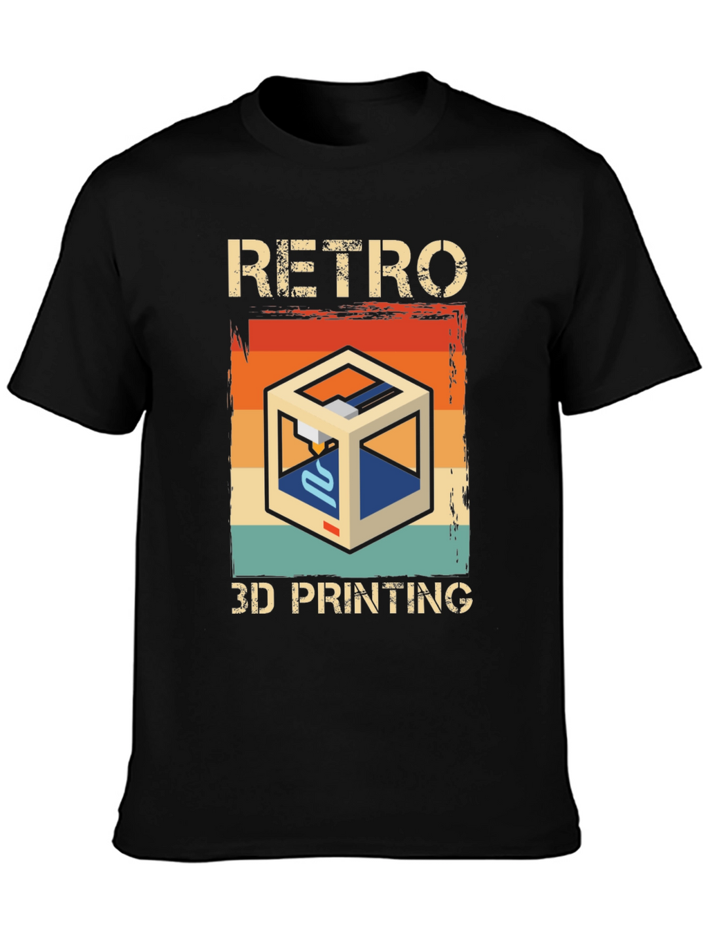Retro 3D Printing Graphic Tee - Cool Tech Shirt