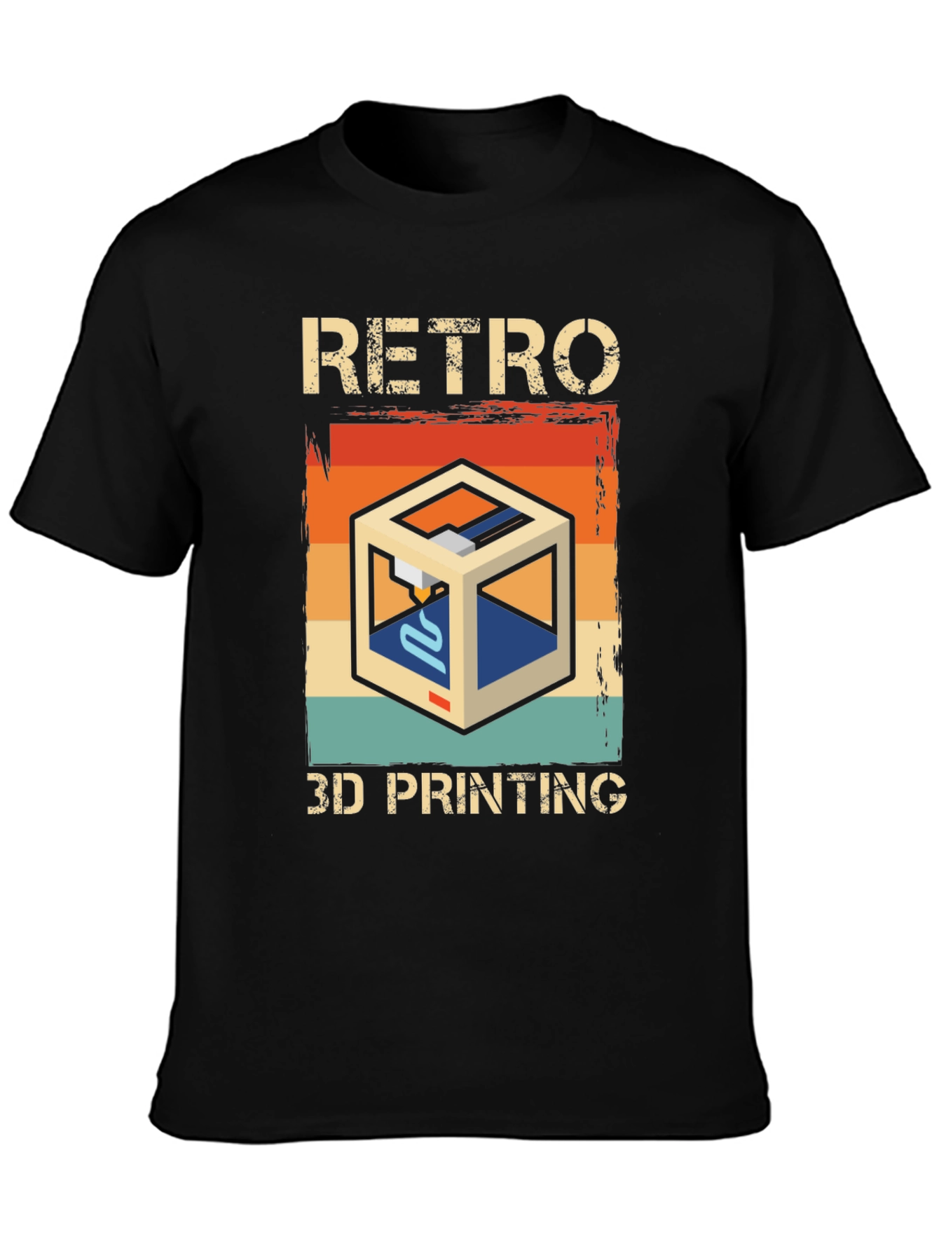 Retro 3D Printing Graphic Tee - Cool Tech Shirt