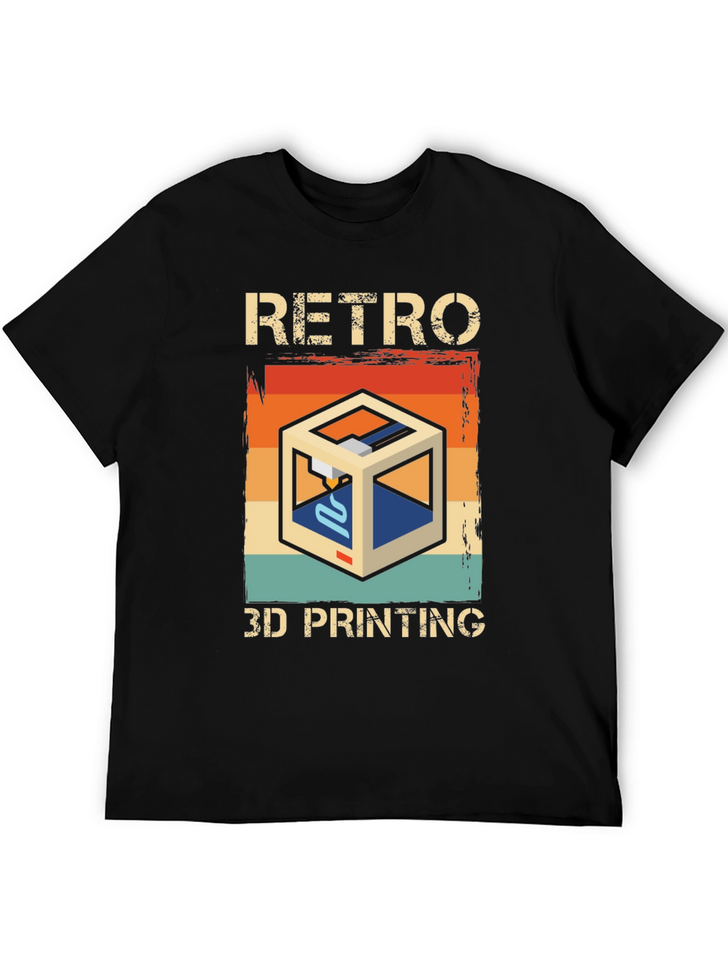 Retro 3D Printing Graphic Tee - Cool Tech Shirt