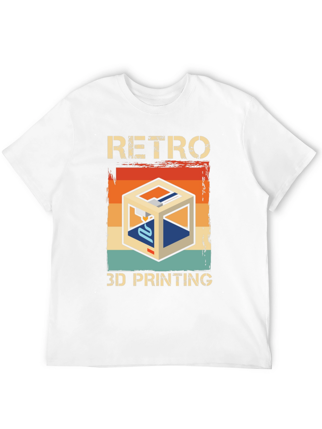 Retro 3D Printing Graphic Tee - Cool Tech Shirt