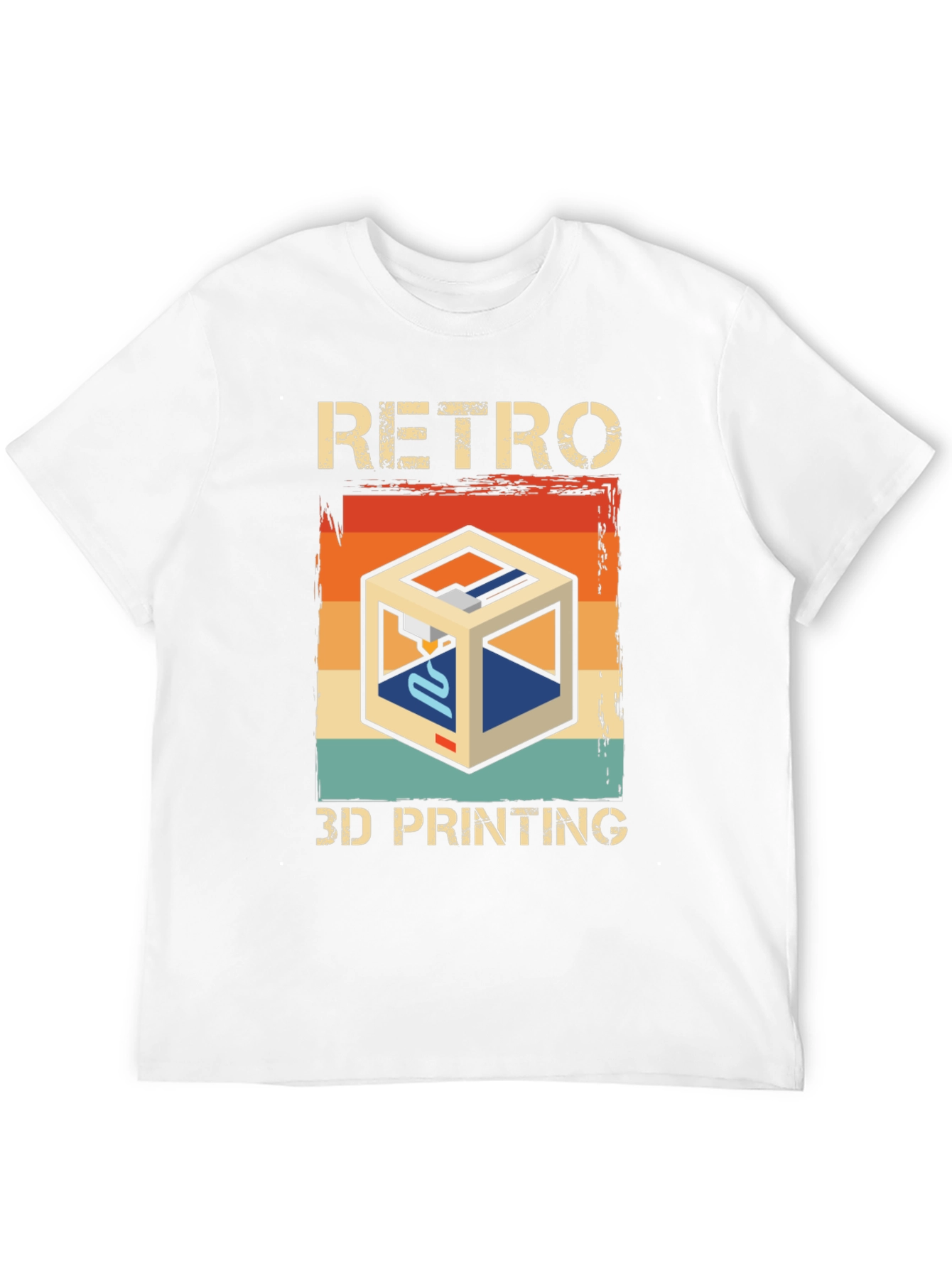 Retro 3D Printing Graphic Tee - Cool Tech Shirt