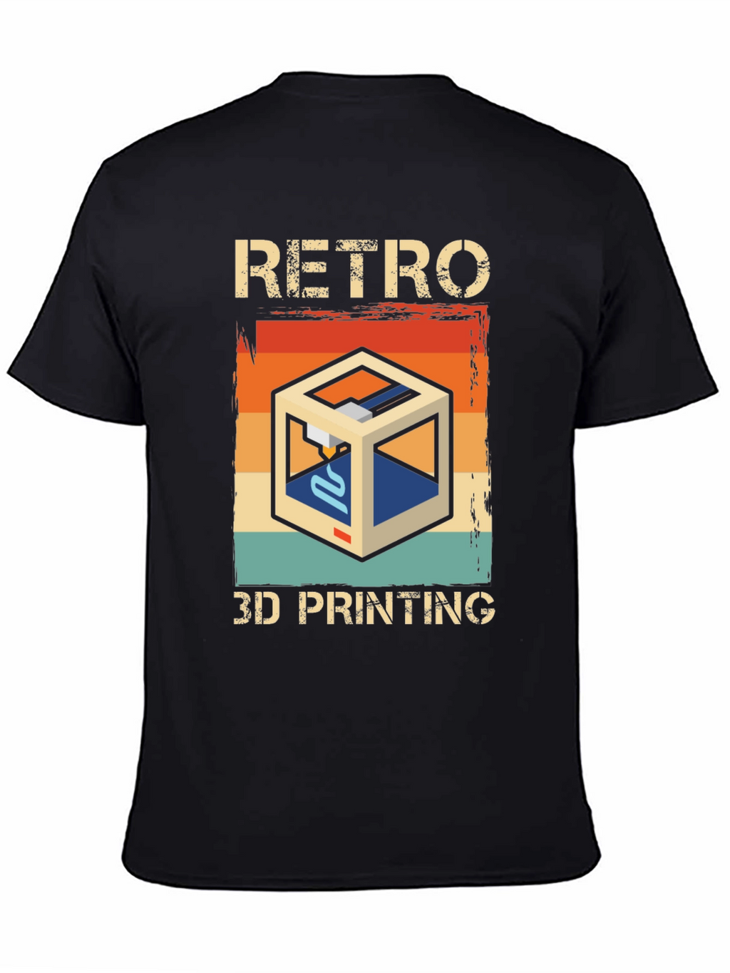 Retro 3D Printing Graphic Tee - Cool Tech Shirt
