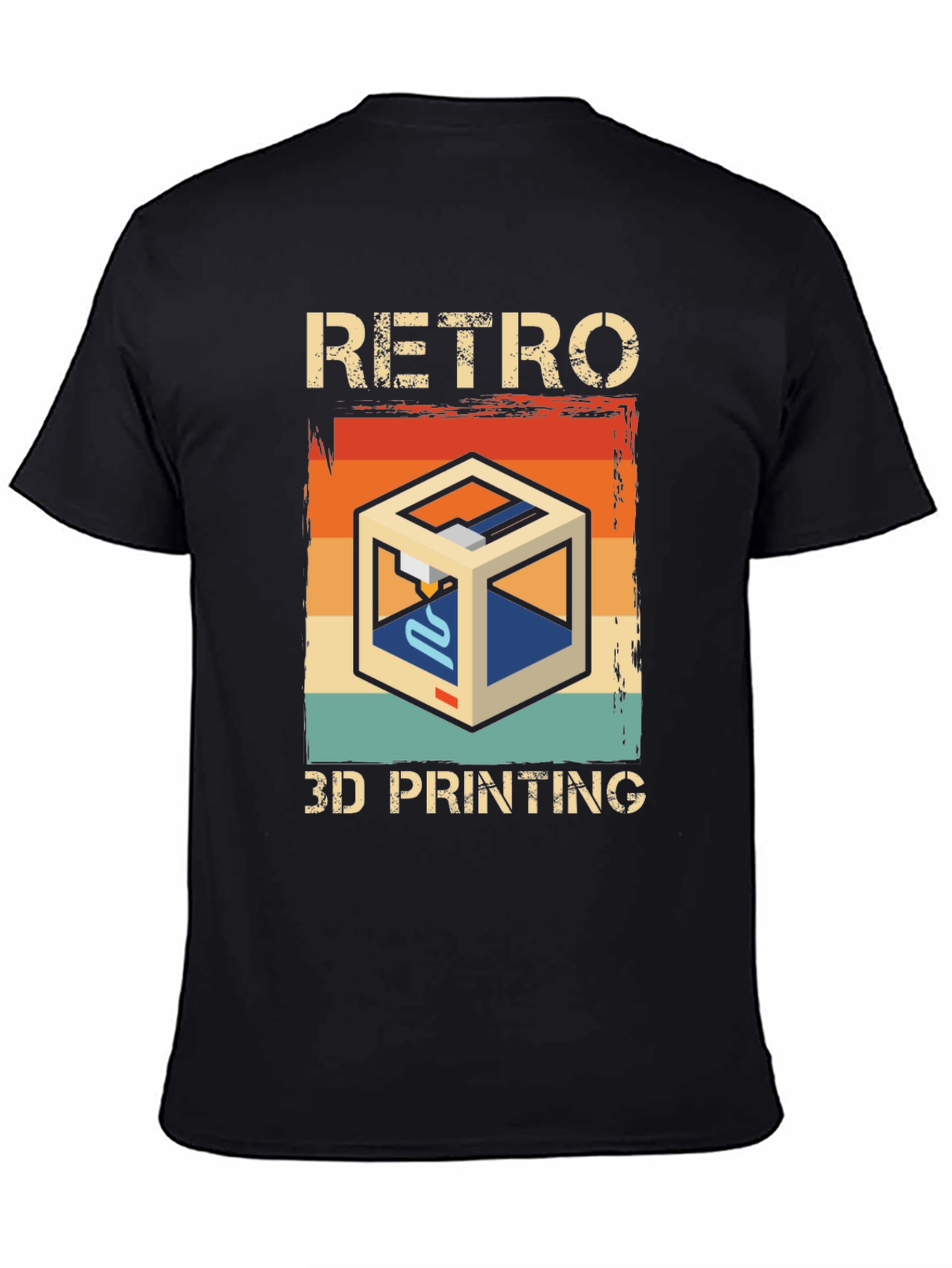 Retro 3D Printing Graphic Tee - Cool Tech Shirt