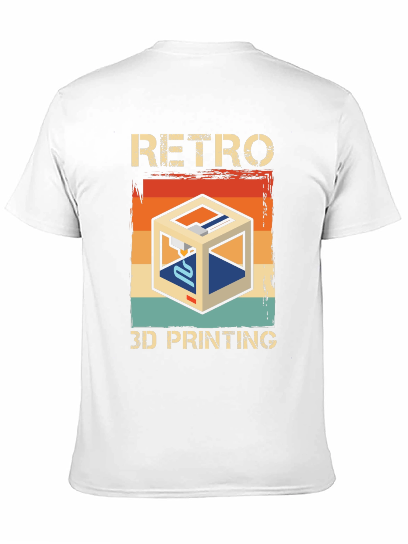 Retro 3D Printing Graphic Tee - Cool Tech Shirt