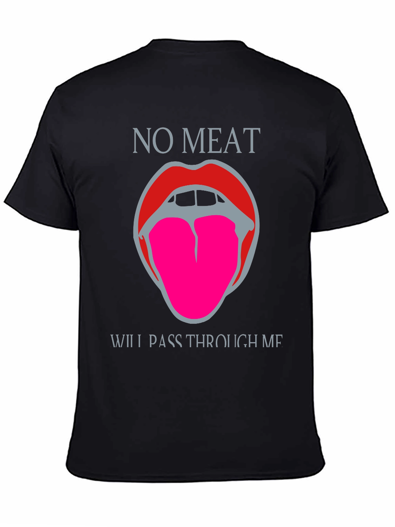 Vegan Statement T-Shirt: No Meat Tongue Design