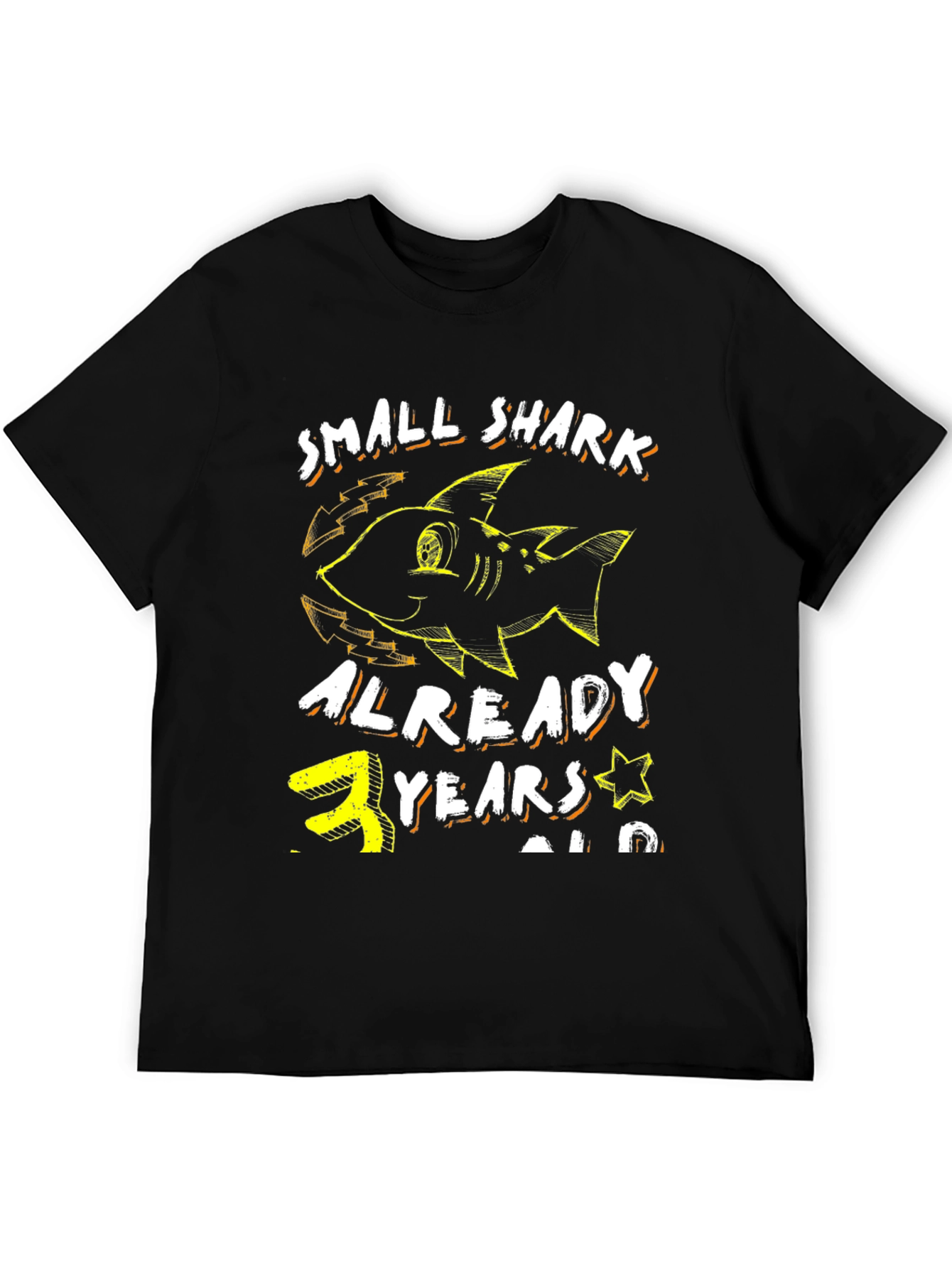 Small Shark 3 Years Old Birthday T-Shirt