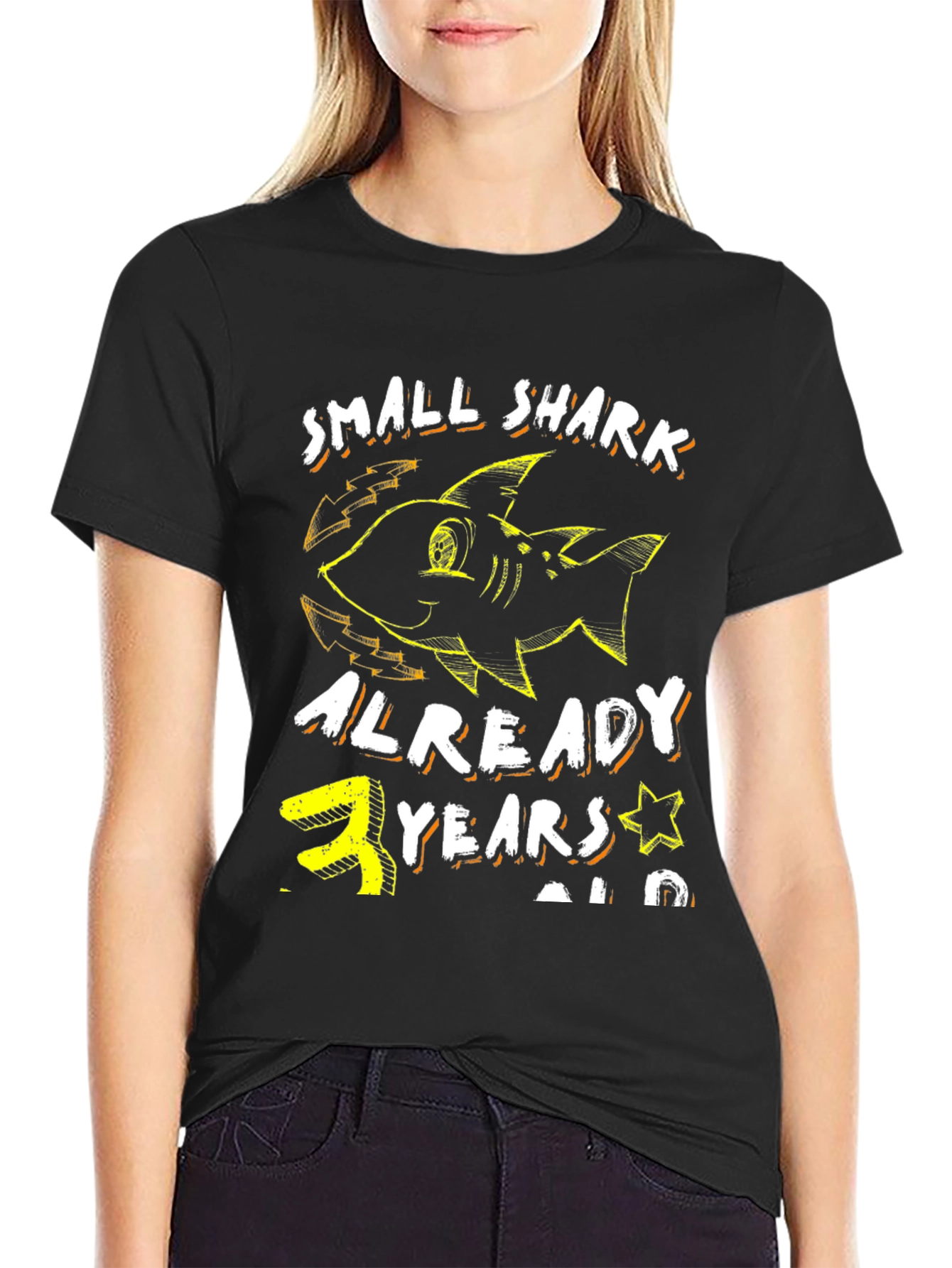 Small Shark 3 Years Old Birthday T-Shirt