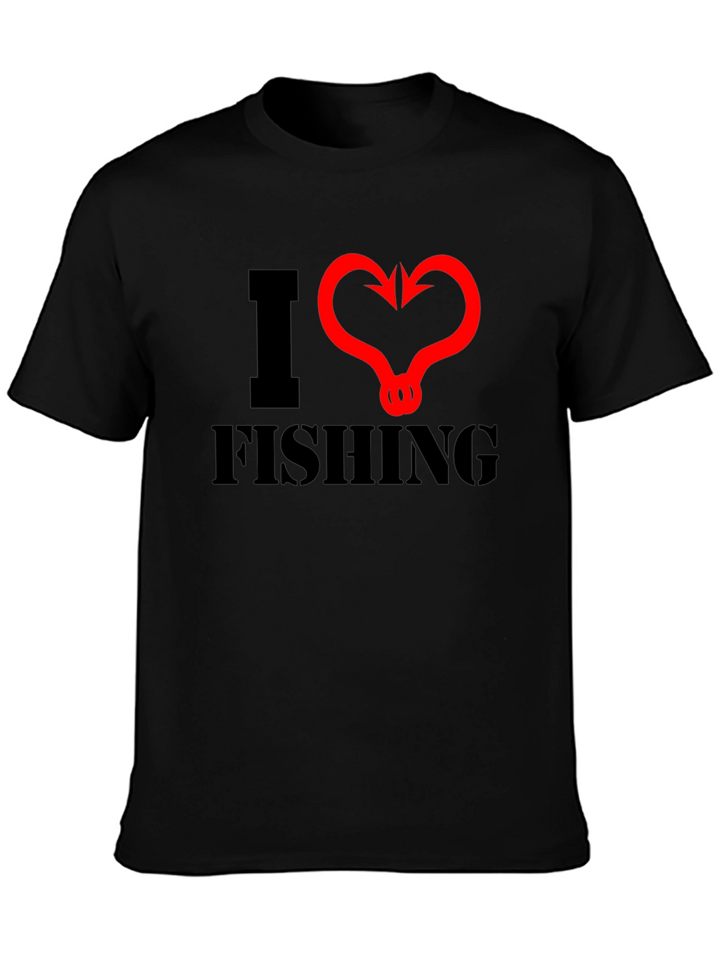 I Heart Fishing Black T-Shirt
