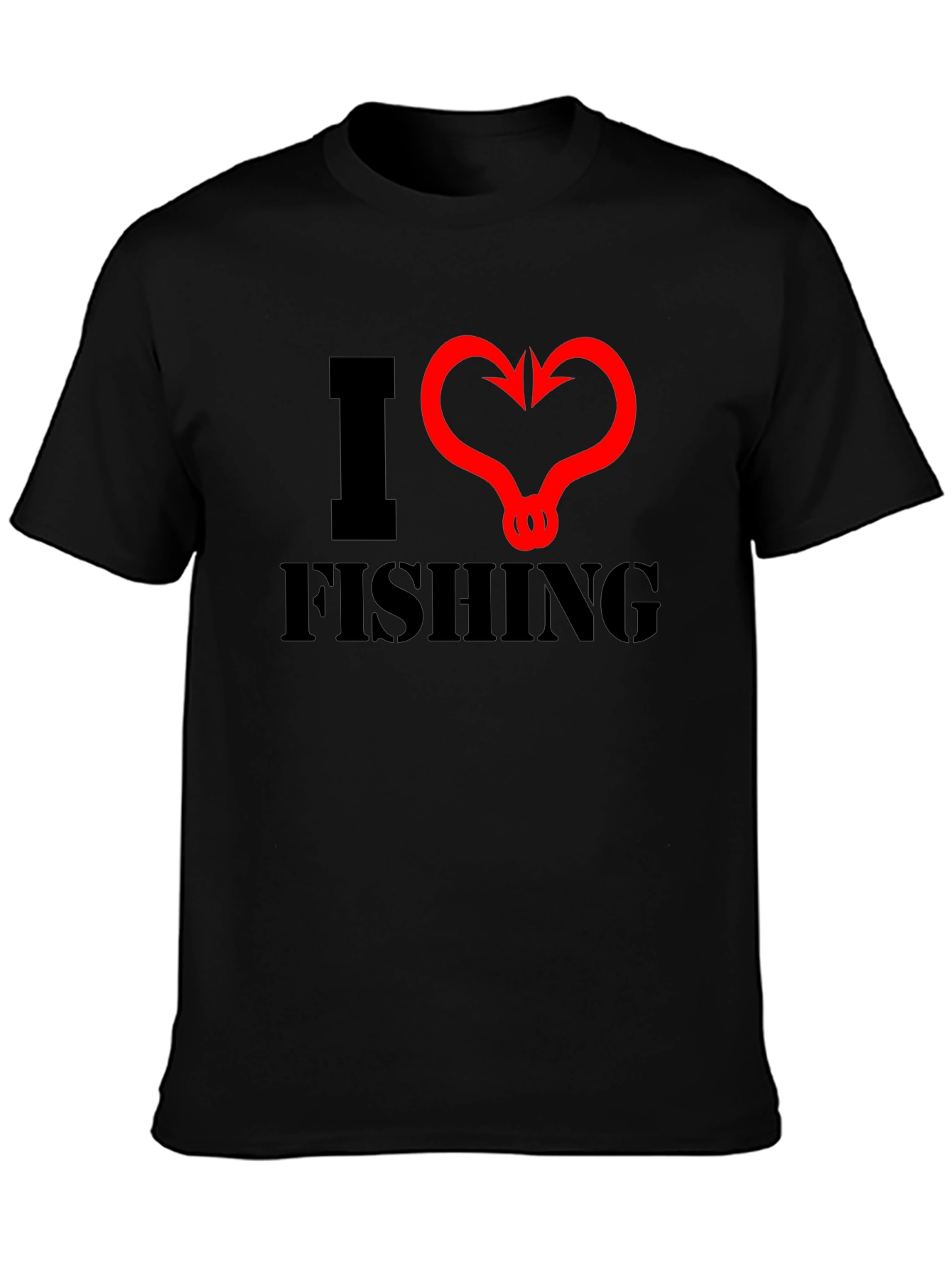 I Heart Fishing Black T-Shirt