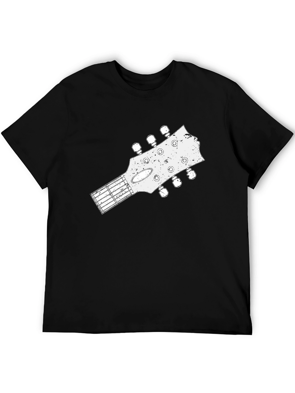 Guitar Headstock Graphic Tee - Black Cotton Blend