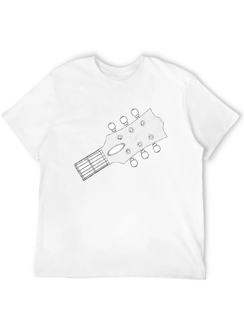 Guitar Headstock Graphic Tee - Black Cotton Blend