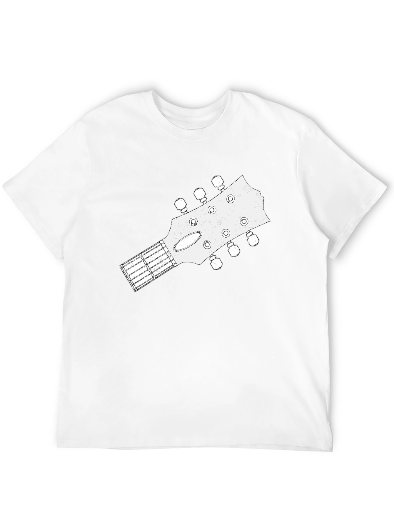 Guitar Headstock Graphic Tee - Black Cotton Blend