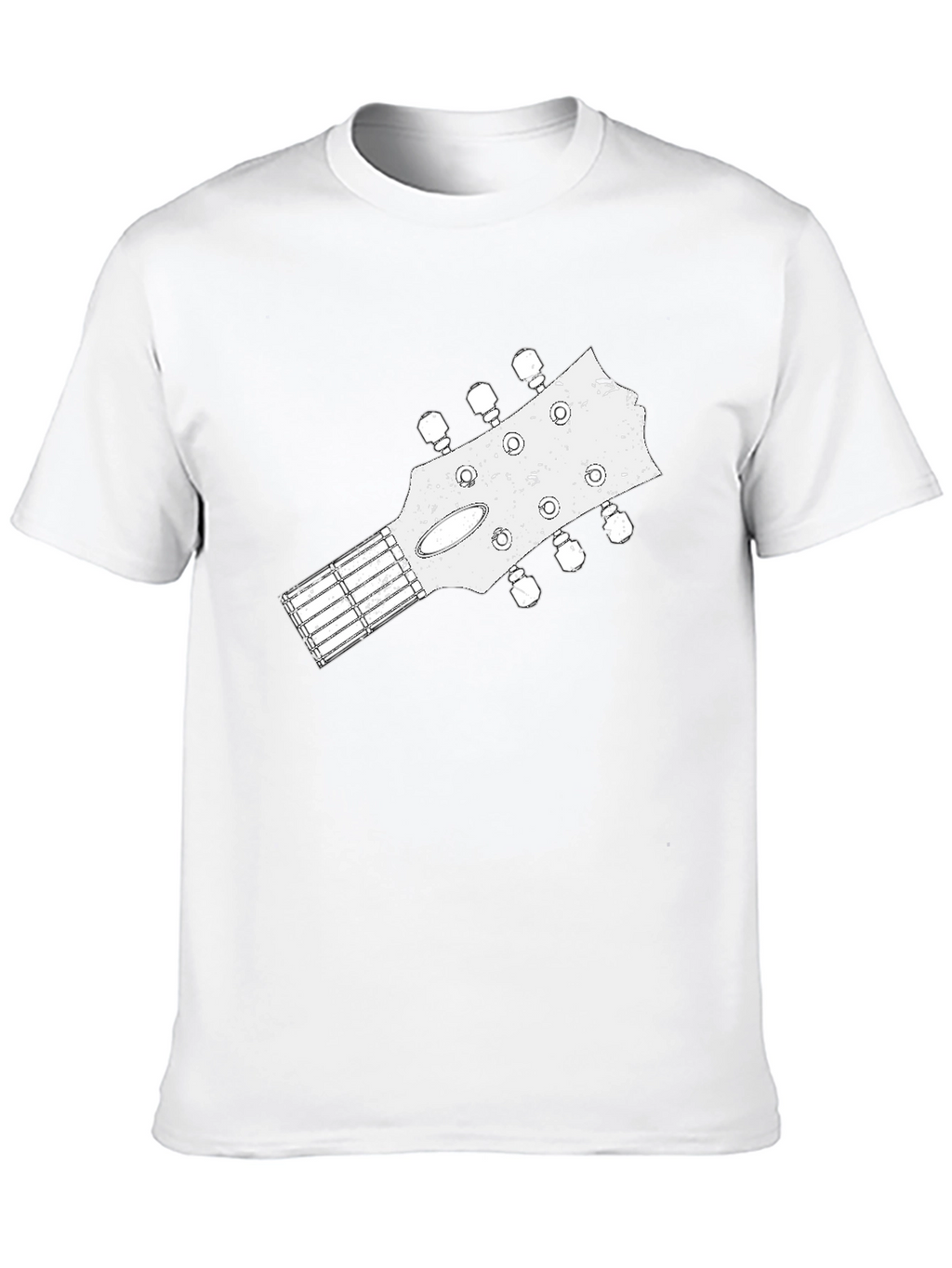 Guitar Headstock Graphic Tee - Black Cotton Blend