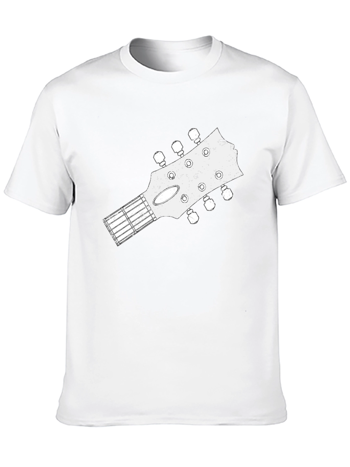 Guitar Headstock Graphic Tee - Black Cotton Blend
