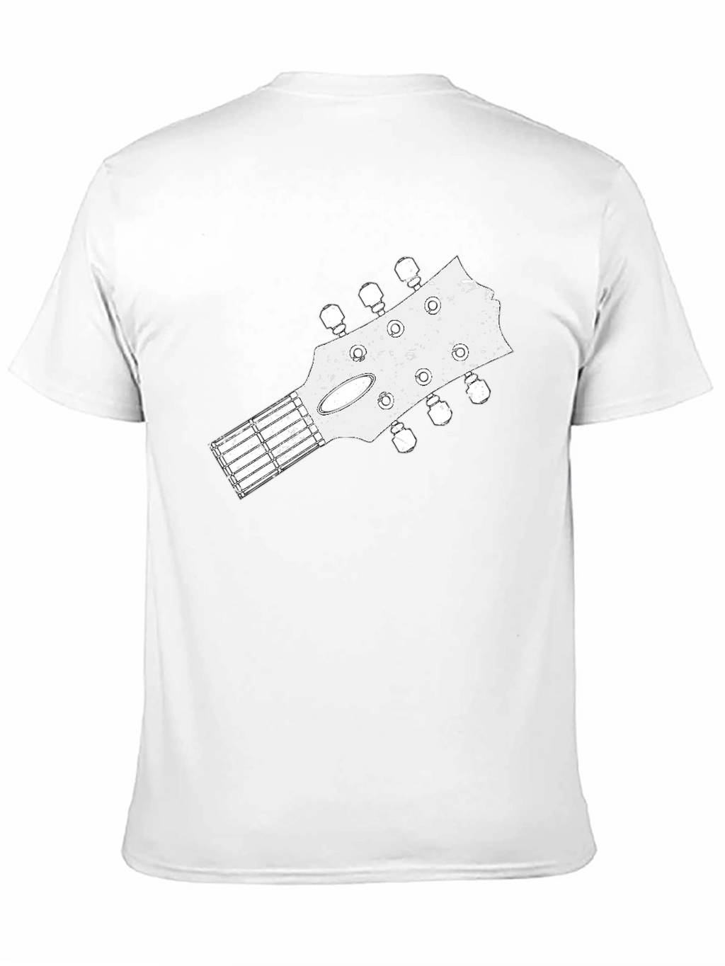 Guitar Headstock Graphic Tee - Black Cotton Blend