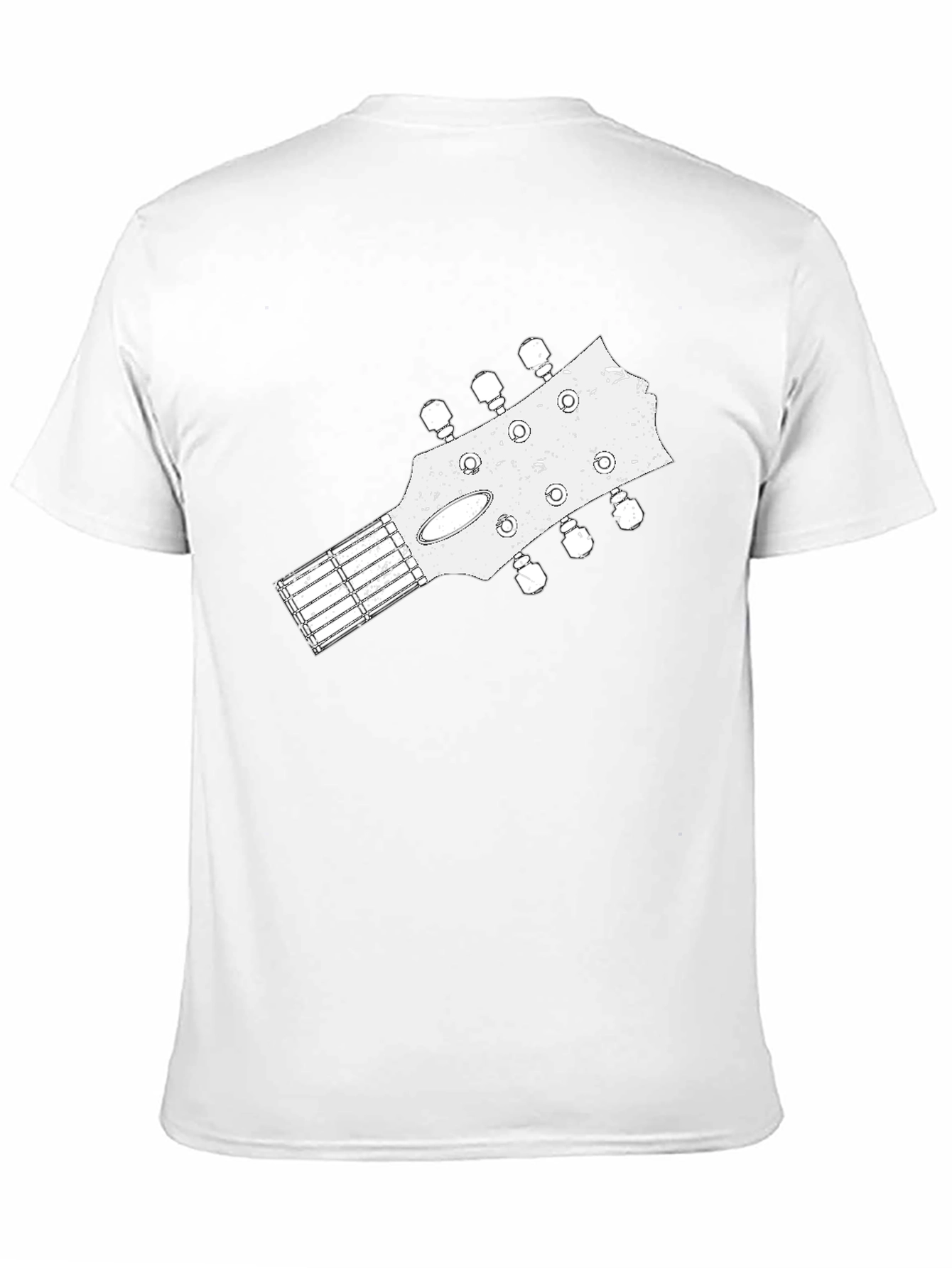Guitar Headstock Graphic Tee - Black Cotton Blend