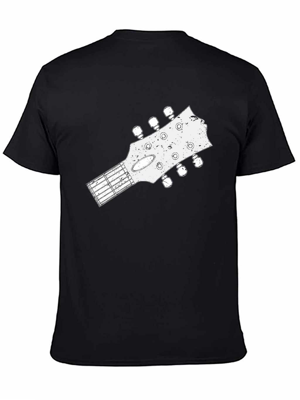 Guitar Headstock Graphic Tee - Black Cotton Blend