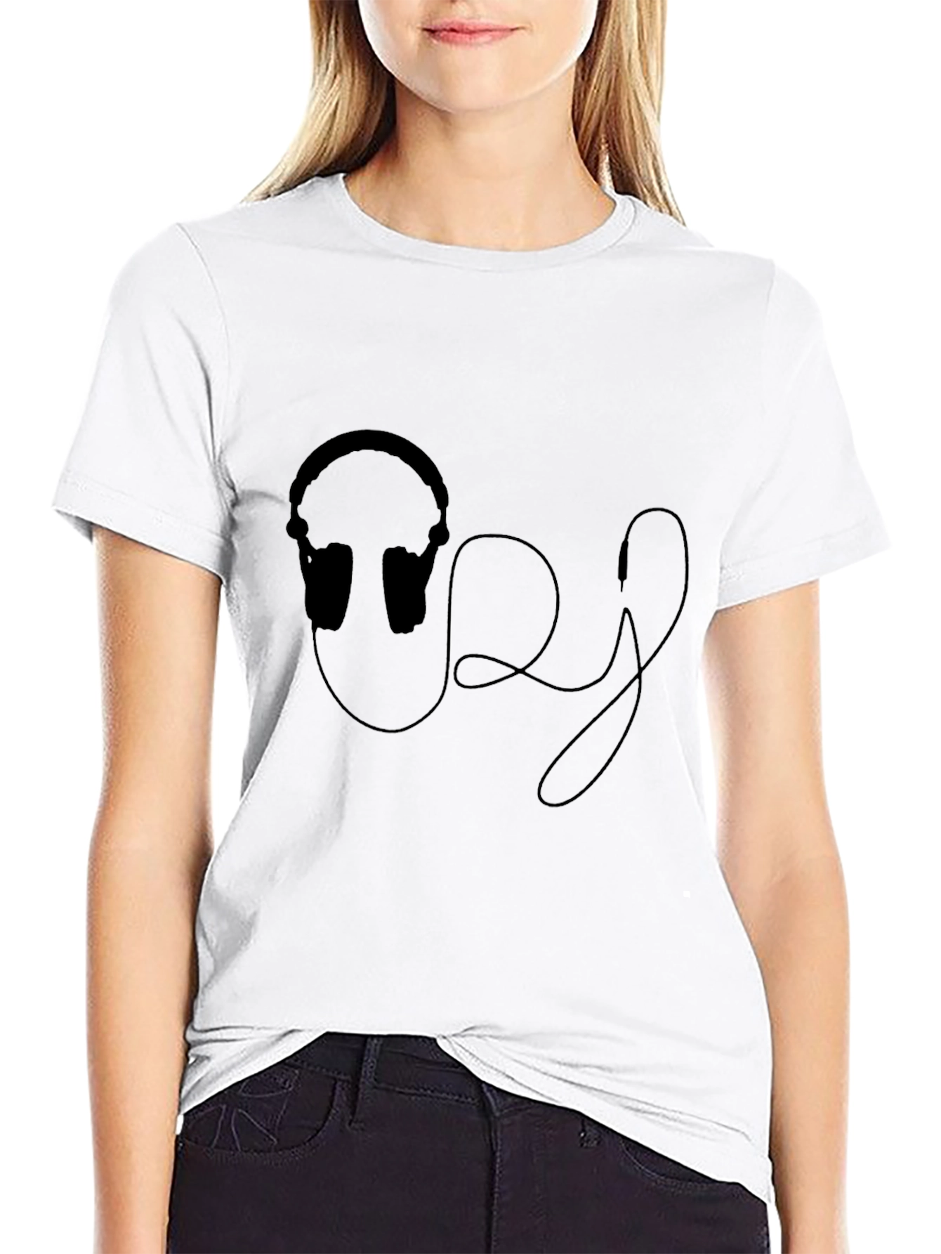 Minimalist Headphone Tee - Cool DJ Style