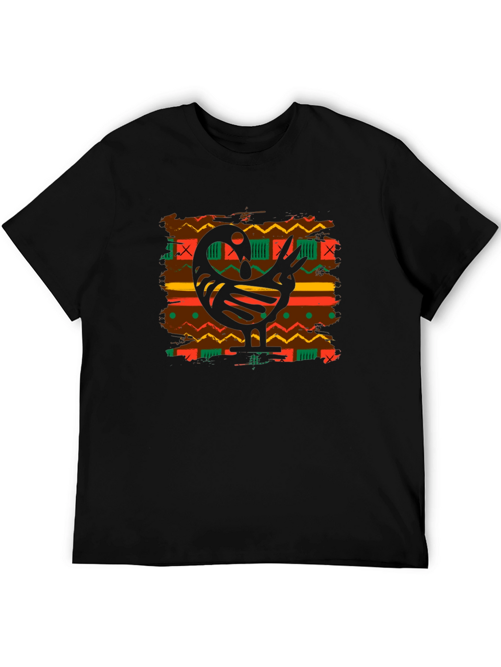 Sankofa Bird Graphic Tee - Black Cotton Blend T-Shirt