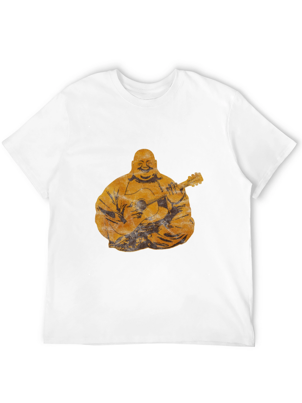 Buddha Playing Guitar Graphic Tee - Black