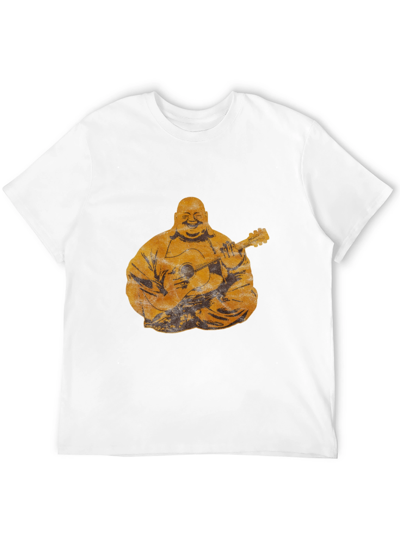 Buddha Playing Guitar Graphic Tee - Black