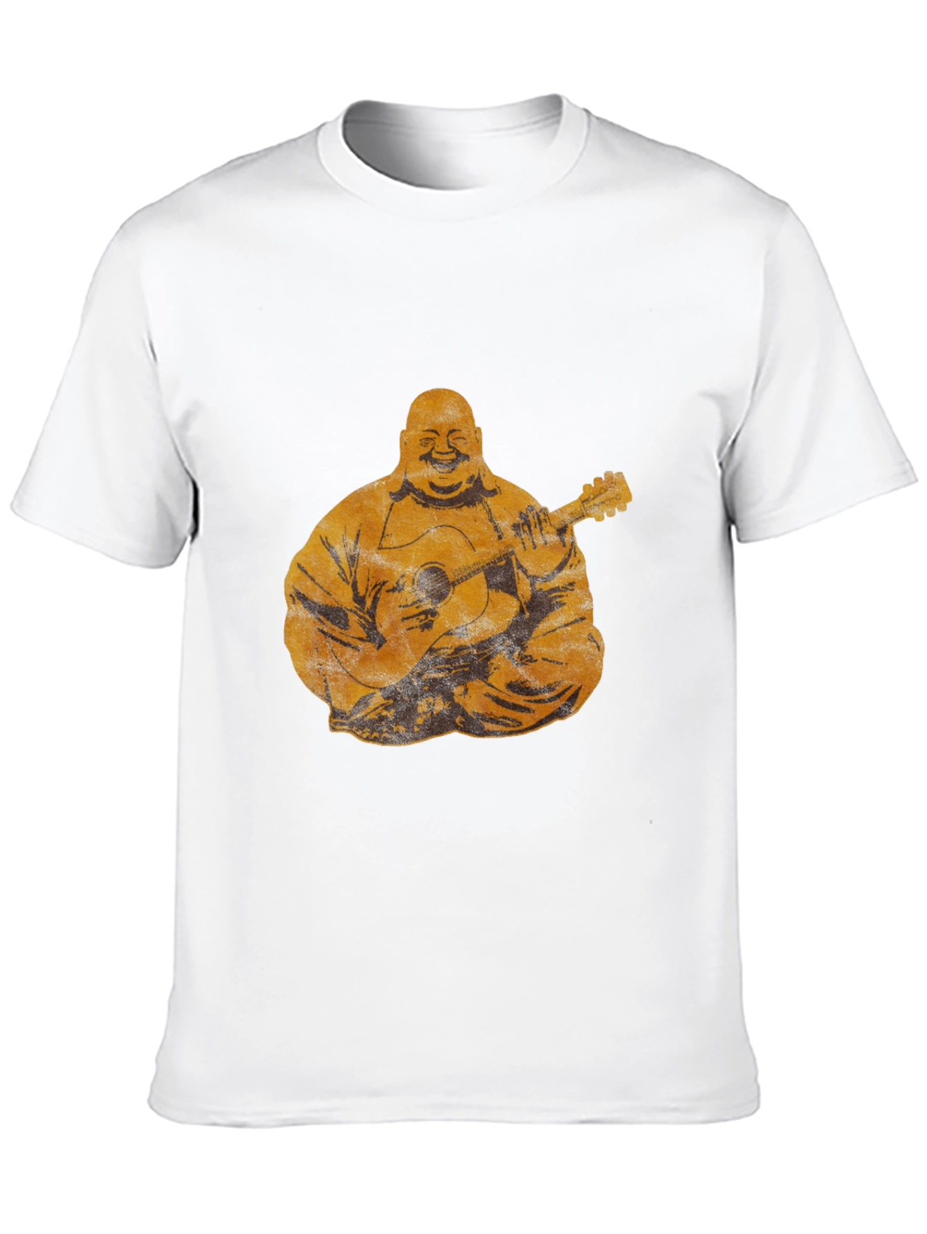 Buddha Playing Guitar Graphic Tee - Black
