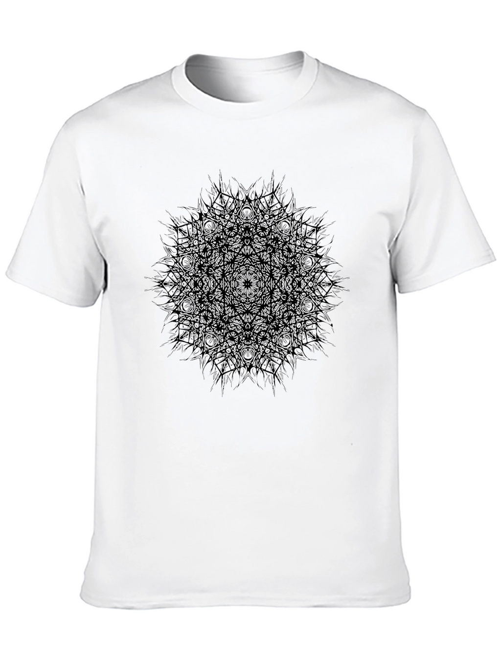 Abstract Mandala Graphic Mens Black T-Shirt