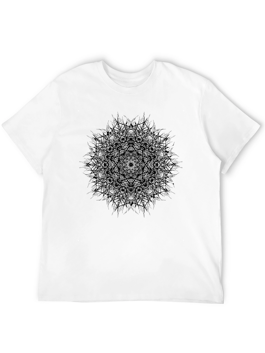 Abstract Mandala Graphic Mens Black T-Shirt