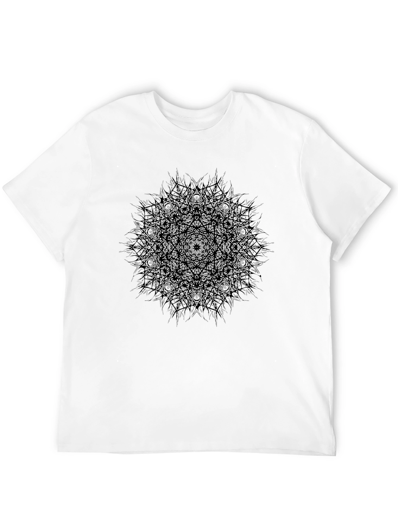 Abstract Mandala Graphic Mens Black T-Shirt