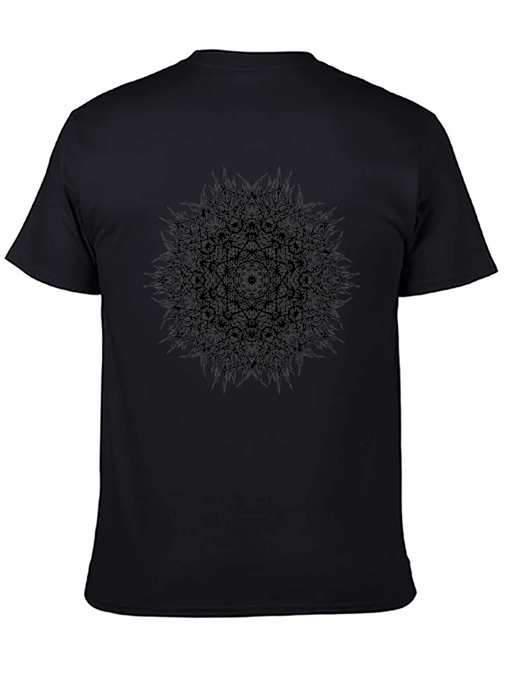 Abstract Mandala Graphic Mens Black T-Shirt