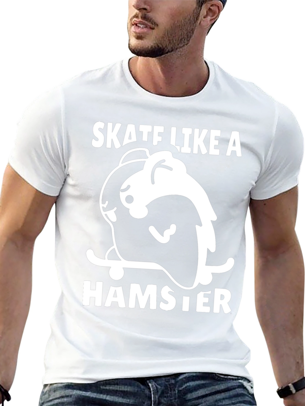 Skate Like a Hamster Black T-Shirt