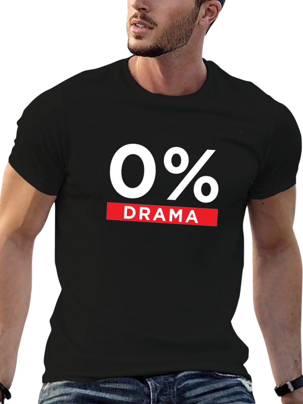0% Drama Black Graphic T-Shirt