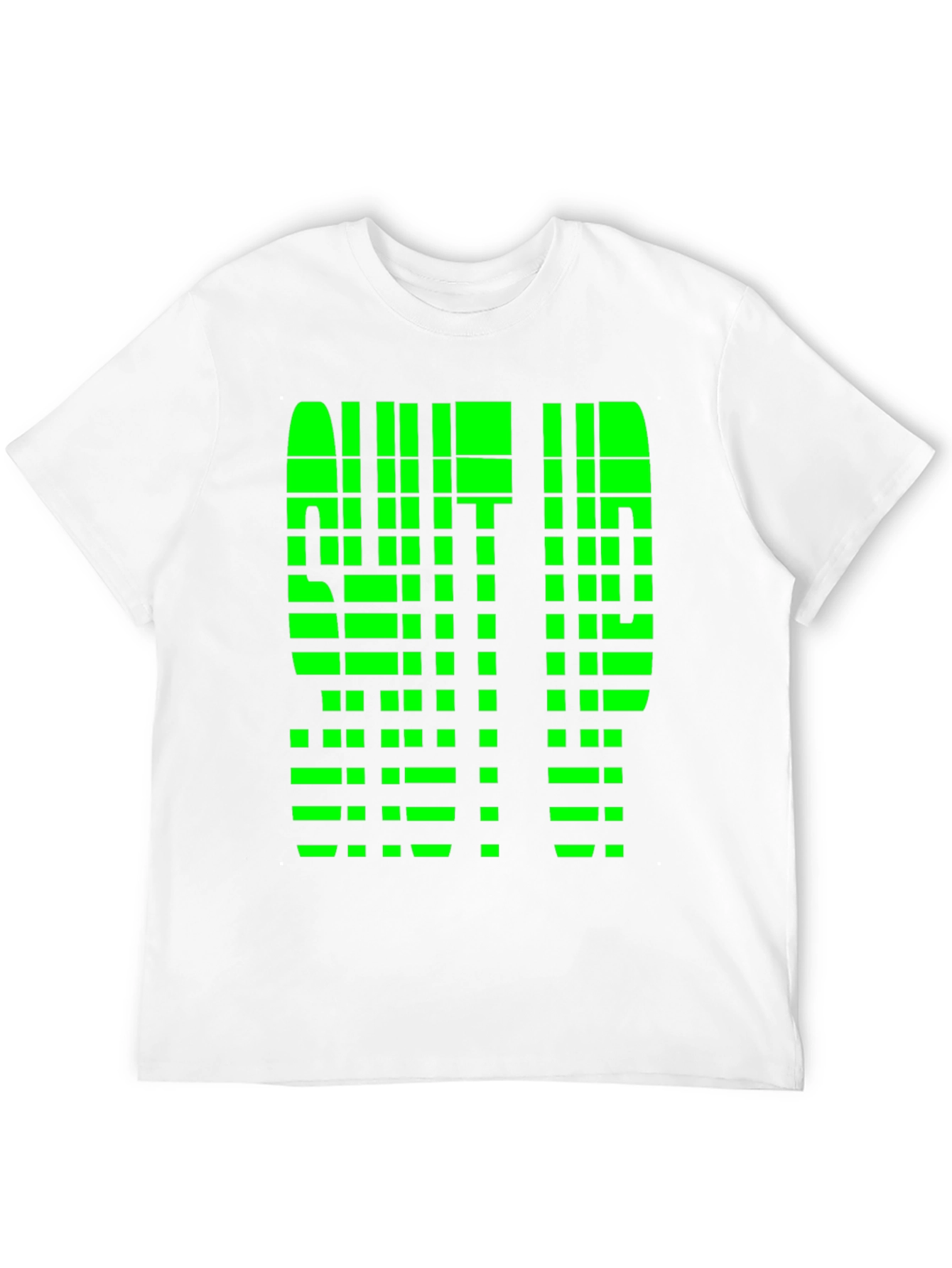 Geometric Pixelated Graphic Tee - Shut Up