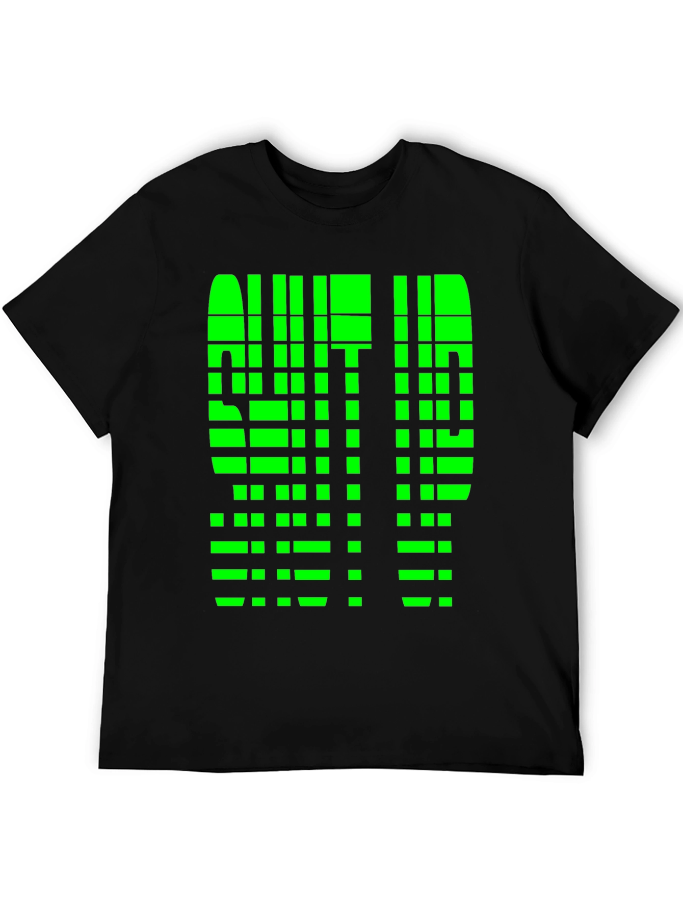 Geometric Pixelated Graphic Tee - Shut Up