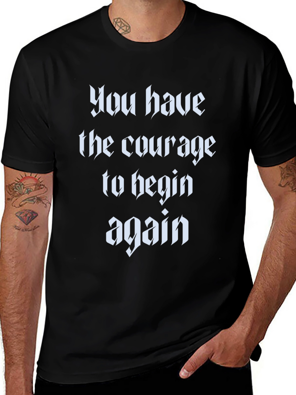 Courage to Begin Again Black T-Shirt