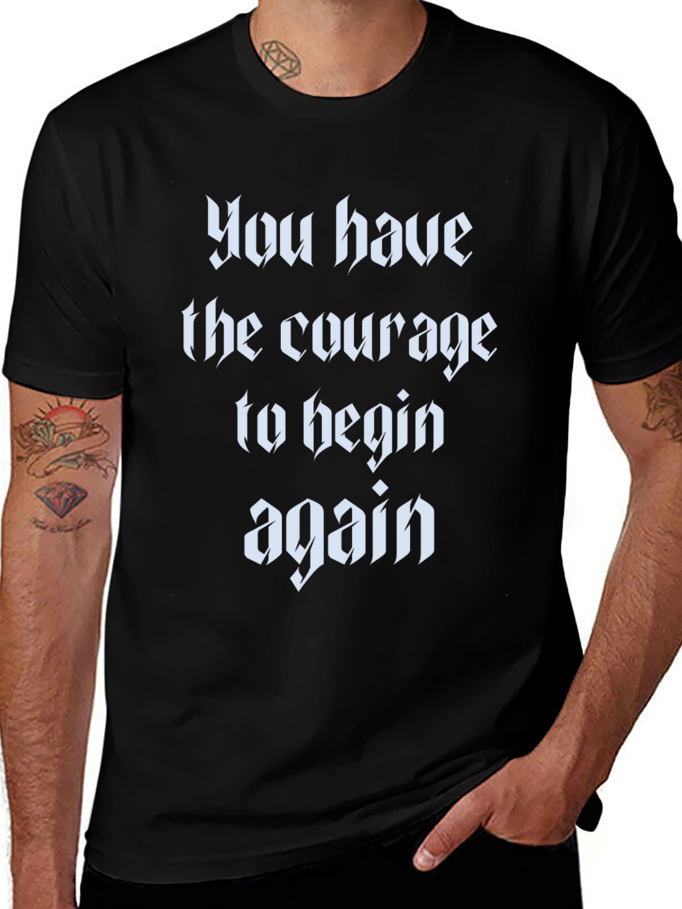 Courage to Begin Again Black T-Shirt