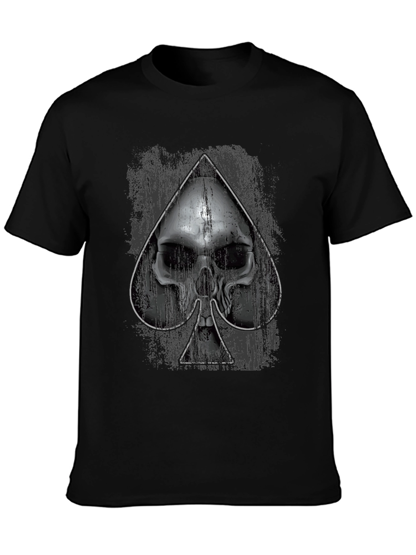 Skull Spade Graphic Black T-Shirt