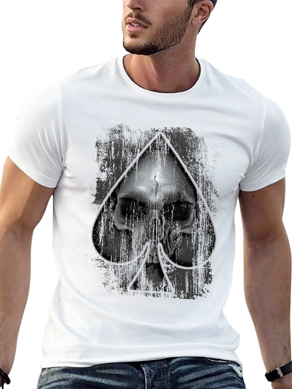 Skull Spade Graphic Black T-Shirt