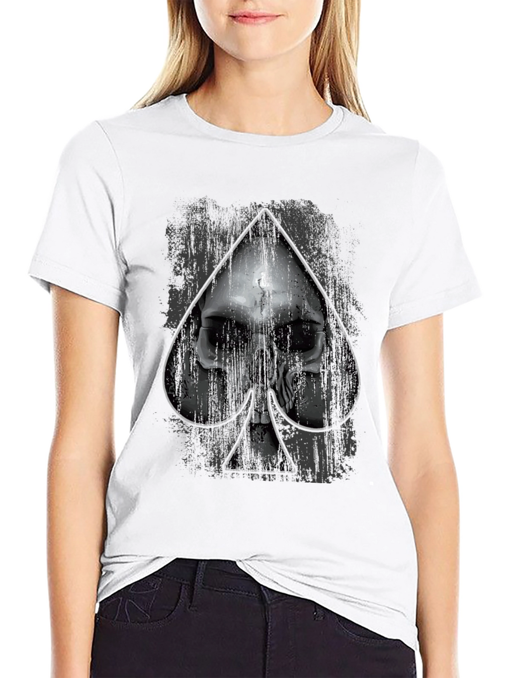 Skull Spade Graphic Black T-Shirt