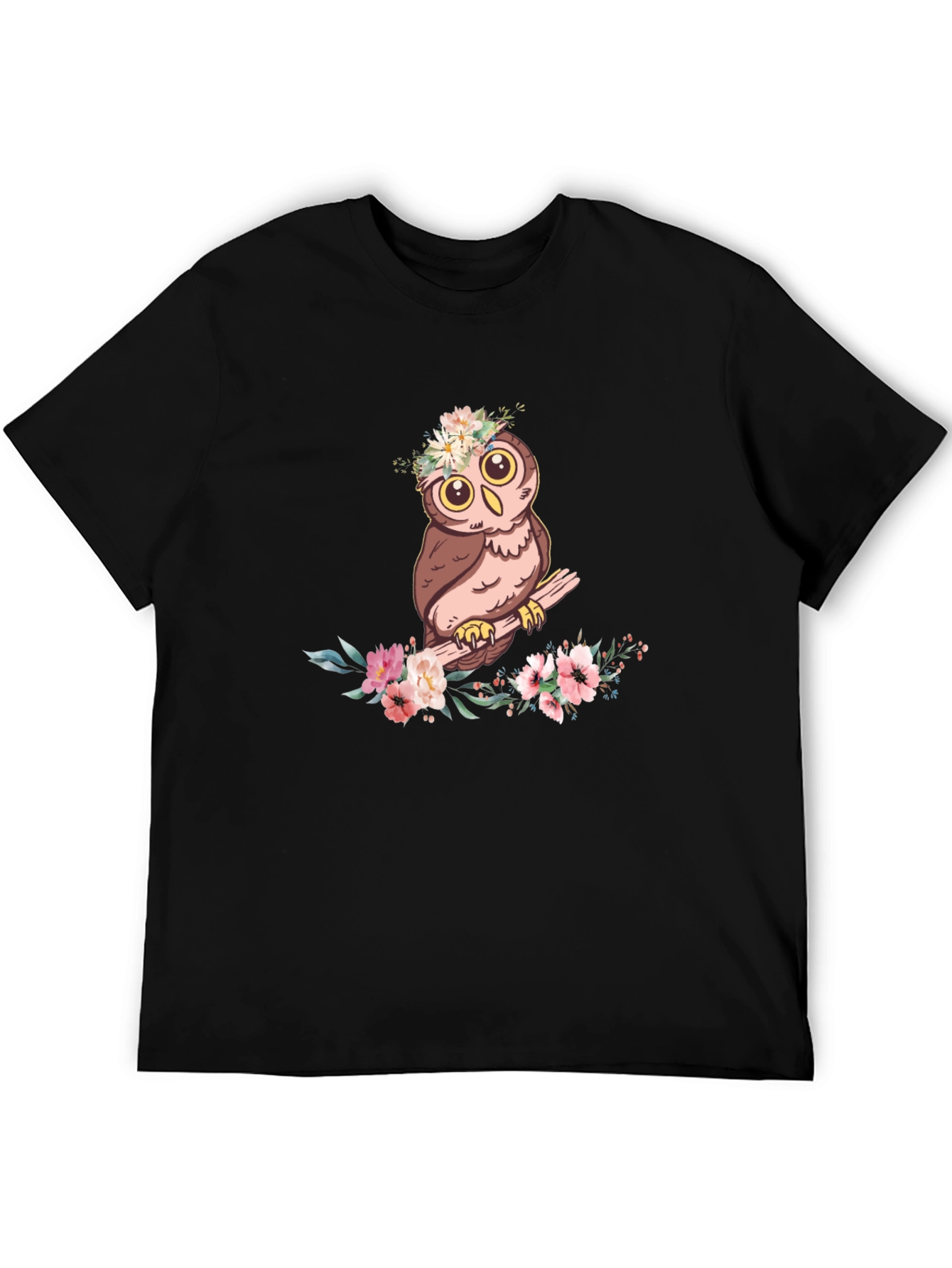Owl & Floral T-Shirt - Cute Graphic Tee