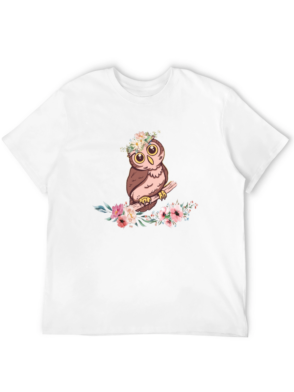 Owl & Floral T-Shirt - Cute Graphic Tee