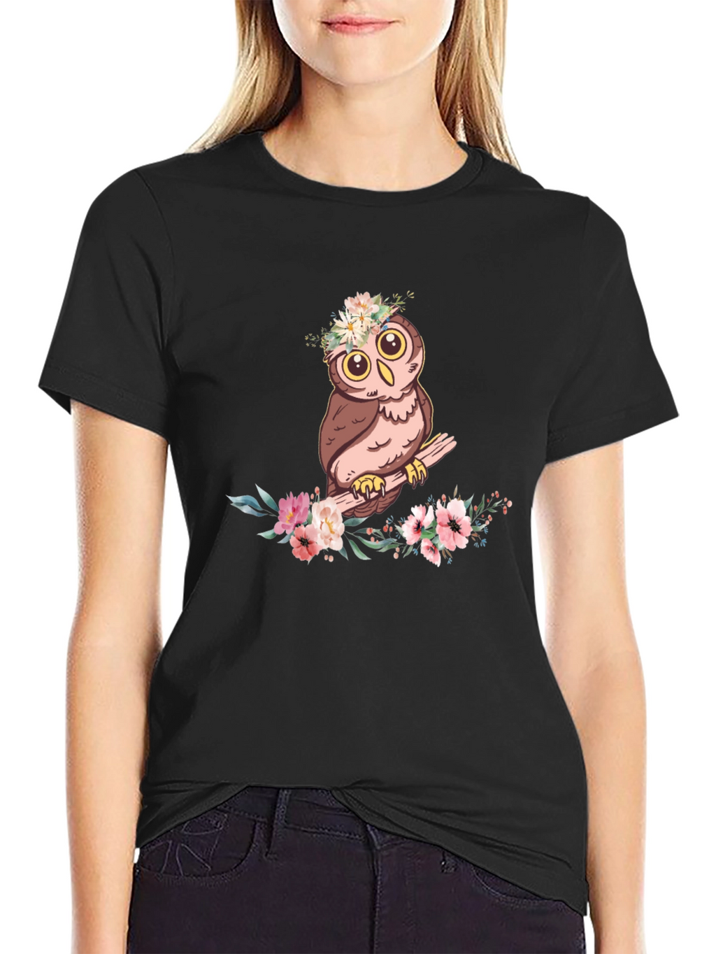Owl & Floral T-Shirt - Cute Graphic Tee