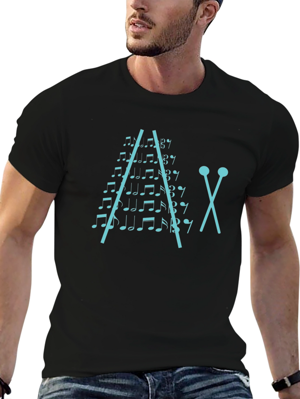 Musical Notes Xylophone Graphic T-Shirt