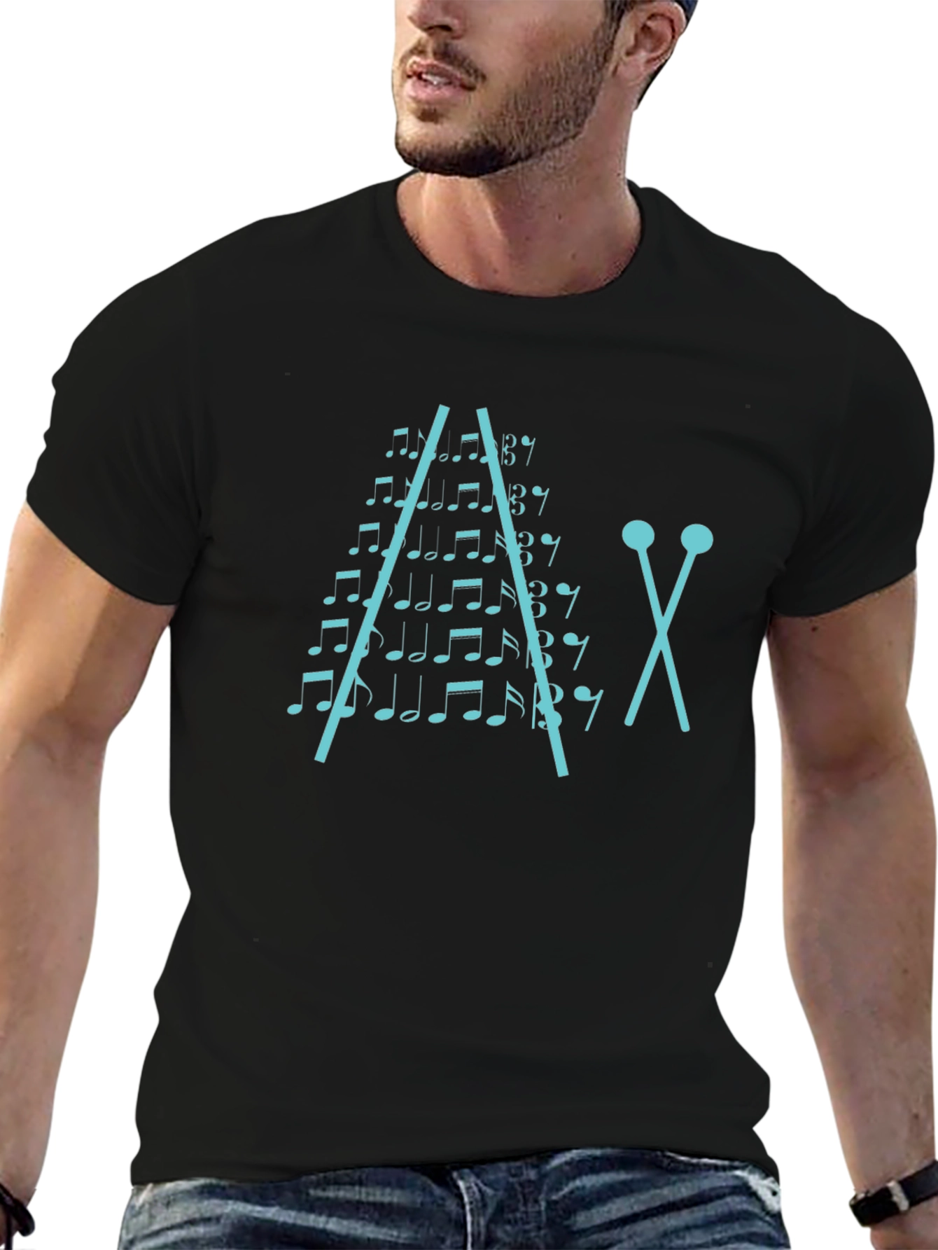 Musical Notes Xylophone Graphic T-Shirt