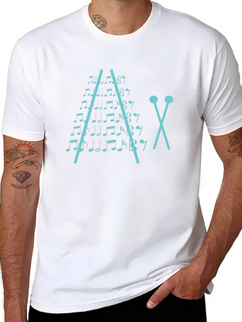 Musical Notes Xylophone Graphic T-Shirt