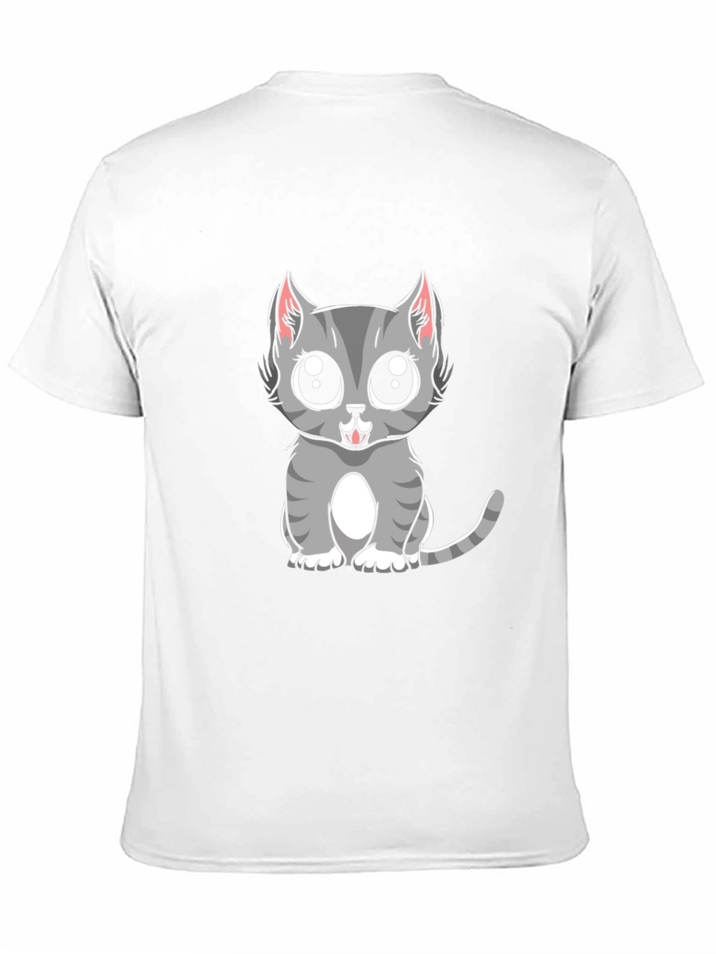 Cute Gray Cat Cartoon Graphic T-Shirt