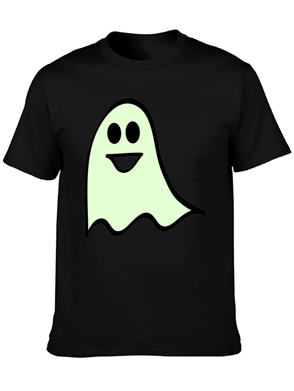 Spooky Season Ghost Graphic Tee - Black